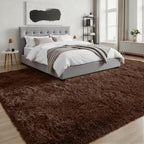 8x10 Area Rug Living Room Bedroom: Fluffy Plush Shag Carpet Brown | - Image 3
