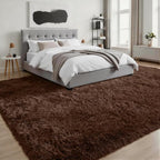 9x12 Area Rug Living Room Bedroom: Fluffy Plush Shag Carpet Brown | - Image 3