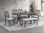 Acme Marit Transitional Wood and Fabric Dining Bench in Gray - Image 2