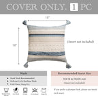Coastal Blue Boho Decorative Throw Pillow Cover 18x18 Modern Bohemian Accent - Image 5