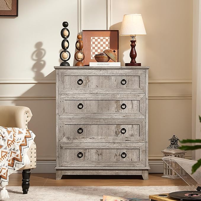 Joaxswe Farmhouse 4 Drawer Dresser - Image 3