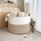 INDRESSME Large Laundry Basket, 21.7'' x 13.8'' Cotton Rope Blanket Basket - Image 6
