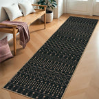 Lahome Moroccan Easy Jute Washable Runner Rug, 2x8 Black Kitchen Runner | - Image 2