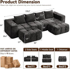 119" Boneless U-Shaped Sofa Couch - Image 2