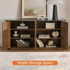 LKTART 64" Buffet Cabinet with Storage, Modern Fluted Accent Sideboard with - Image 8