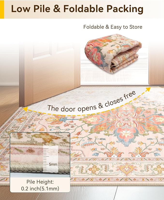RELEANY Area Rugs 2'6"x14' Runner Rug Non Slip Washable - Image 4