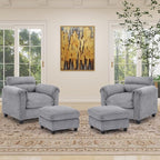 HAOMARKETS Corduroy 4-Piece Sofa Set, Upholstered Ottoman Set of 2 and Accent by HAOMARKETS