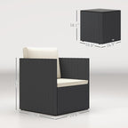 Outsunny 3 Piece Patio Furniture Set, Folding Outdoor Wicker Bistro Set - Image 7
