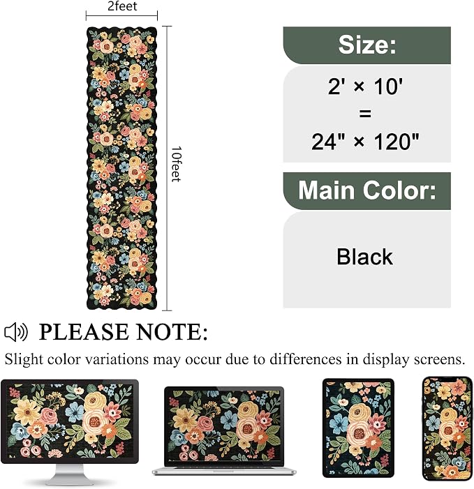 DUKINO 2x10 Runner Rug for Hallway, Washable Kitchen Rug Non Slip, Low Pile - Image 2