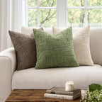 MIULEE Chenille Textured Throw Pillow Covers Sage Green 18x18 Set of 2 | Slubby - Image 4