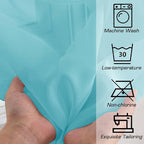 Short Aqua Sheer Curtains 30 Inch Length 2 Panels Set, Kitchen Curtains Tiers - Image 5