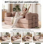 79in Convertible Sofa Bed, Corduroy Boneless Couch Bed, Futon Sleeper Sofa Pull - Image 3