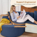 114 Inch Boneless Couches for Living Room, Modern Modular Sectional Sofa - Image 4