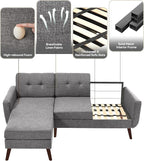 Kingfun L Shaped Couch, Sectional Couches, 3 Seater Sofas - Image 7