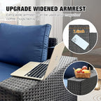 JOYURE 6 Pieces Patio Furniture Set All-Weather Outdoor Wicker Sectional - Image 2