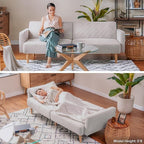 mopio 76.4" Futon Sofa Bed, Sleeper Sofa, Mid Century Modern Futon Couch - Image 9