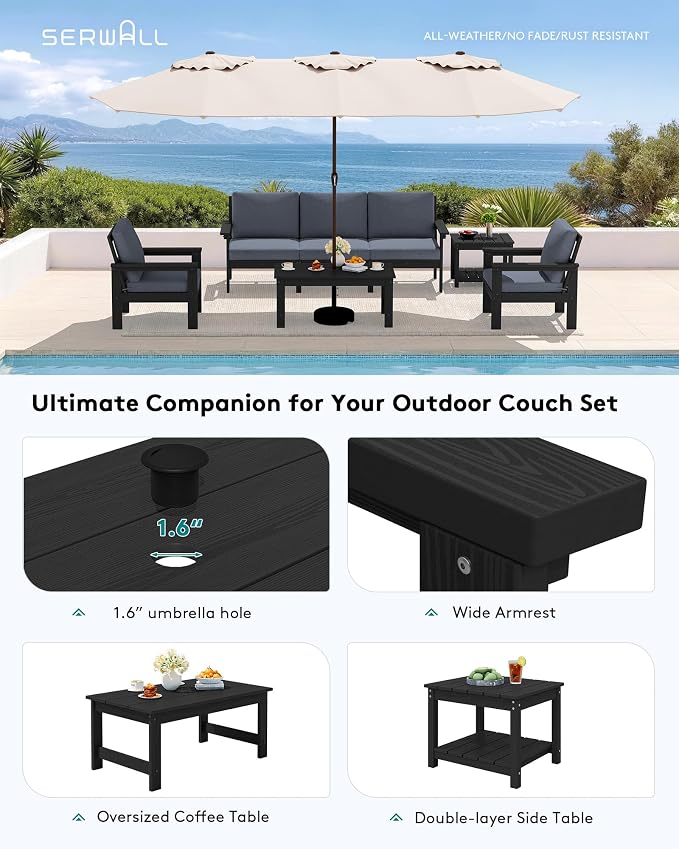 SERWALL HDPE Patio Furniture Set - Image 7