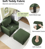 Welzona Sofa Accent Chair with Ottoman, Tool-Free Setup Living Room Accent - Image 4