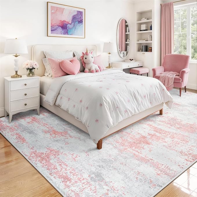 Aelenmu 5x7 Area Rugs for Living Room Washable Bedroom Dining Room Pink | by Aelenmu