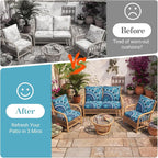 8Pcs Patio Cushion Covers Stretch Outdoor Furniture Protector Slipcovers | - Image 5