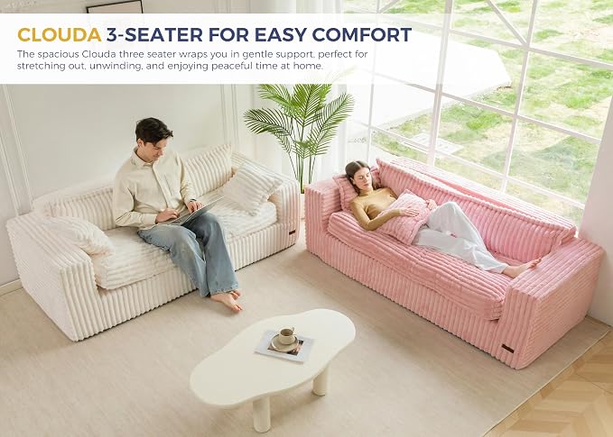 MAXYOYO 76" Bean Bag Sofa Couch, Loveseat Boneless Couch in a Box, Upholstered - Image 8
