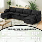 LEVELEVE 147" U-Shape Modular Sofa - Image 4