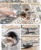 2.5x10 Kitchen Runner Rug Non Slip Vintage Washable Rugs, Carpet Runner - Image 8