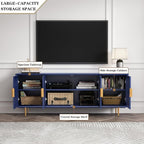 ARTPOWER TV Stand with Storage, Under TV Cabinet with Glass Door, TV Console - Image 3