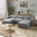 Novilla 117.7" Modular Sectional Sofa, No Assembly Cloud Sectional Couch by Novilla
