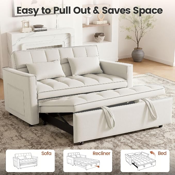 3 in 1 Convertible Sofa Bed, Loveseat Sleeper Sofa - Image 6