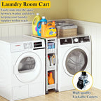 OKZEST Utility Slim Storage Cart, 4 Tier Small Rolling Kitchen Laundry Room Cart - Image 2
