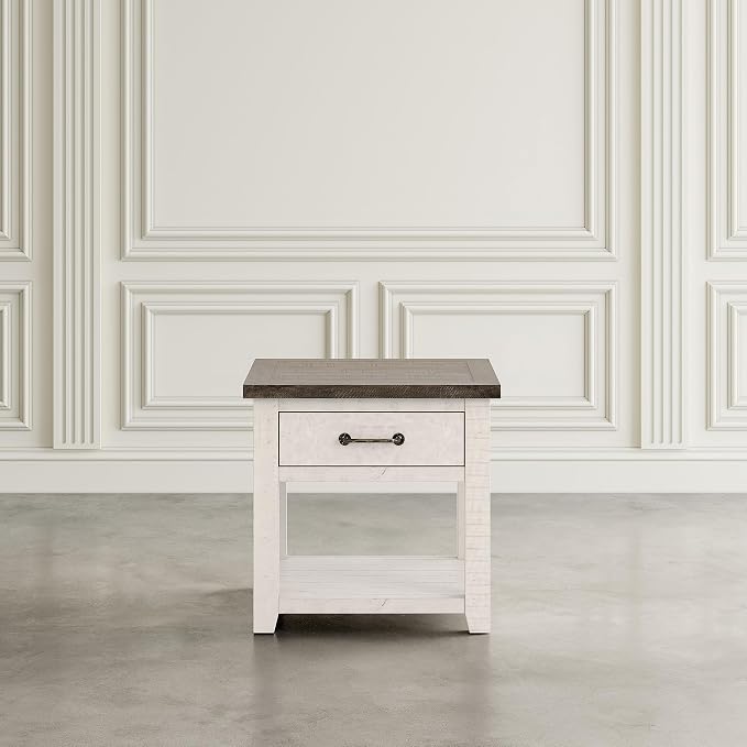 Jofran Madison County Harris End Table, Vintage White - Image 9