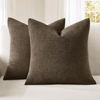MIULEE Chocolate Brown Chenille Couch Throw Pillow Covers, 20x20 | Set of 2 by MIULEE