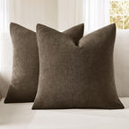 MIULEE Chocolate Brown Chenille Couch Throw Pillow Covers, 18x18 | Set of 2 by MIULEE