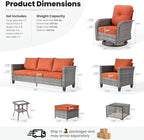 ovios 9 Pieces Patio Furniture Set, Outdoor Wicker Sofa Couch - Image 9