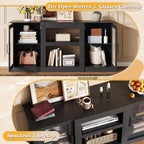 WLIVE Farmhouse TV Stand for 65 inch TV, Open Shelves TV Console for Living - Image 5