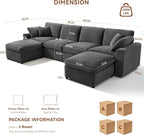 Ihanherry 141" Oversized Cloud Sectional Couches - Image 2