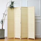 Furnnylane 4 Panel Bamboo Room Divider - Image 2