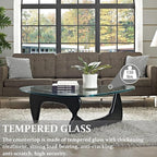 Modern Glass Coffee Table, 44.9"×32.3"×15.8" Triangle Center Table - Image 3
