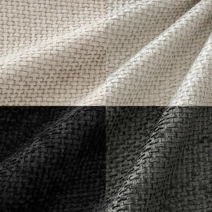 MIULEE Soft Decorative Chenille Pillow Covers Cream Grey 16x16 Pack of 4 | - Image 2