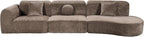 Merax 3-Piece 140" Curved Sectional Sofa Set, 4 Seat L-Shaped Modular Modern - Image 5