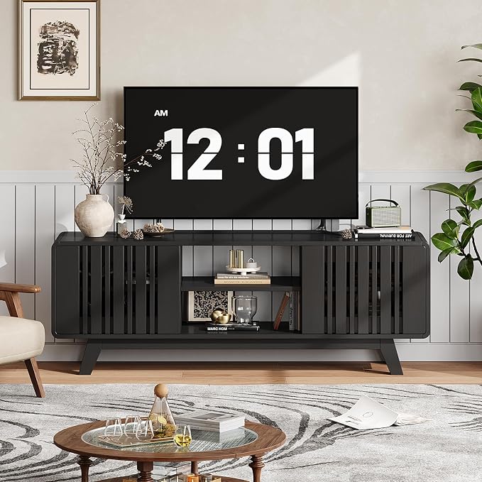 ONBRILL 63-Inch TV Stand for TVs up to 75 Inch, Mid-Century Modern Television - Image 9