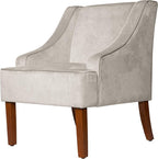 HomePop Swoop Arm Accent Chair, Velvet Grey - Image 5