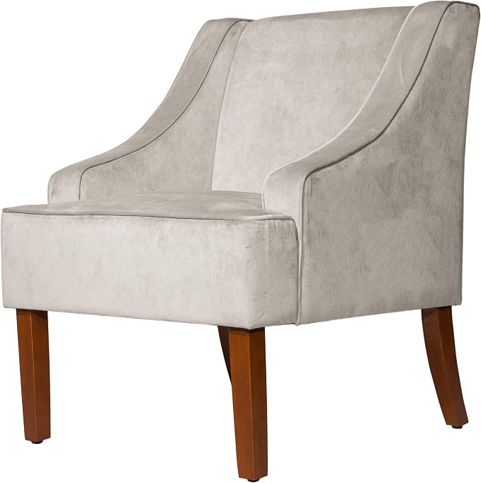 HomePop Swoop Arm Accent Chair, Velvet Grey - Image 5