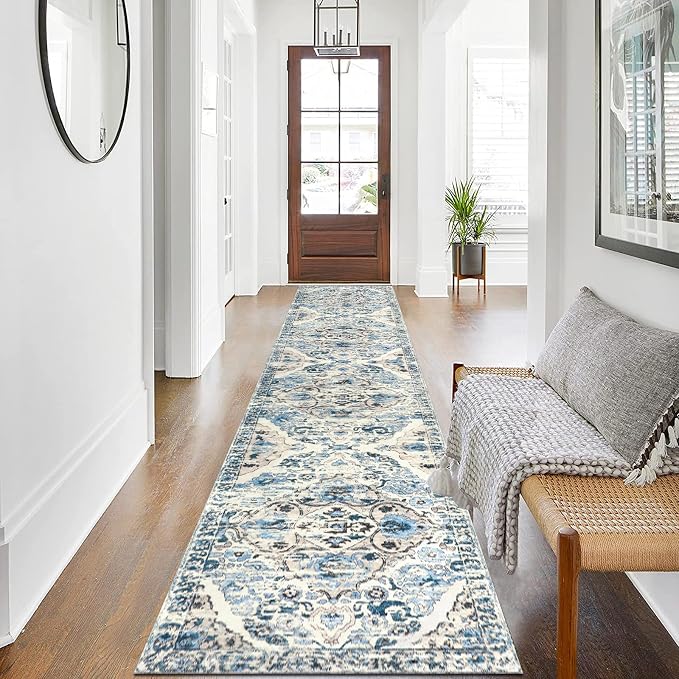 HEBE Hallway Runner Rug 2'x10', Washable Non Slip Kitchen Rug Runner | Soft - Image 6