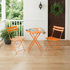 GarveeLife 3 Piece Patio Bistro Set, Folding Patio Bistro Table and Chairs Set - Image 7