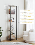 Display Shelf with RGBW Light, Color Changing Curio Cabinet Floor Lamp with - Image 2