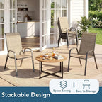 Arlopu 5 Piece Outdoor Patio Dining Set, Porch Furniture - Image 4