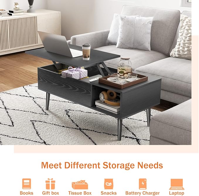 Sweetcrispy Coffee Table Lift Top Coffee Tables - Image 6
