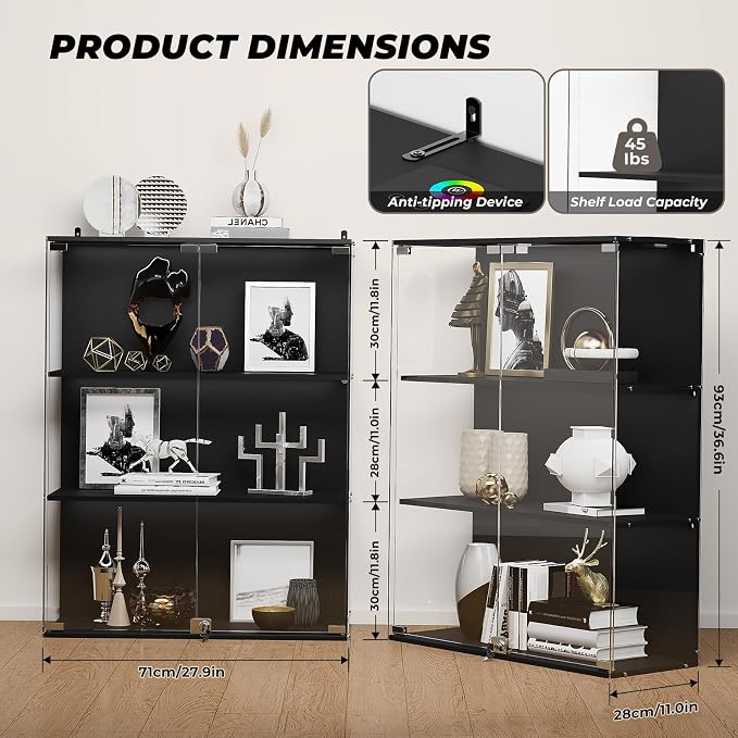 VersionTECH. Glass Display Cabinet - Image 2